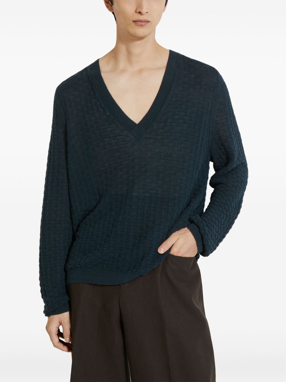 Oasi Lino V-neck sweater - 2