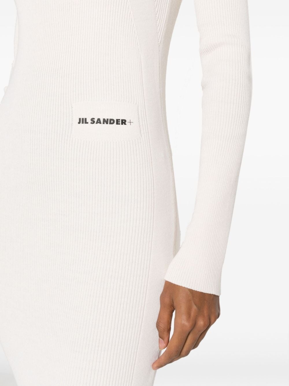 logo-print ribbed midi dress - 5