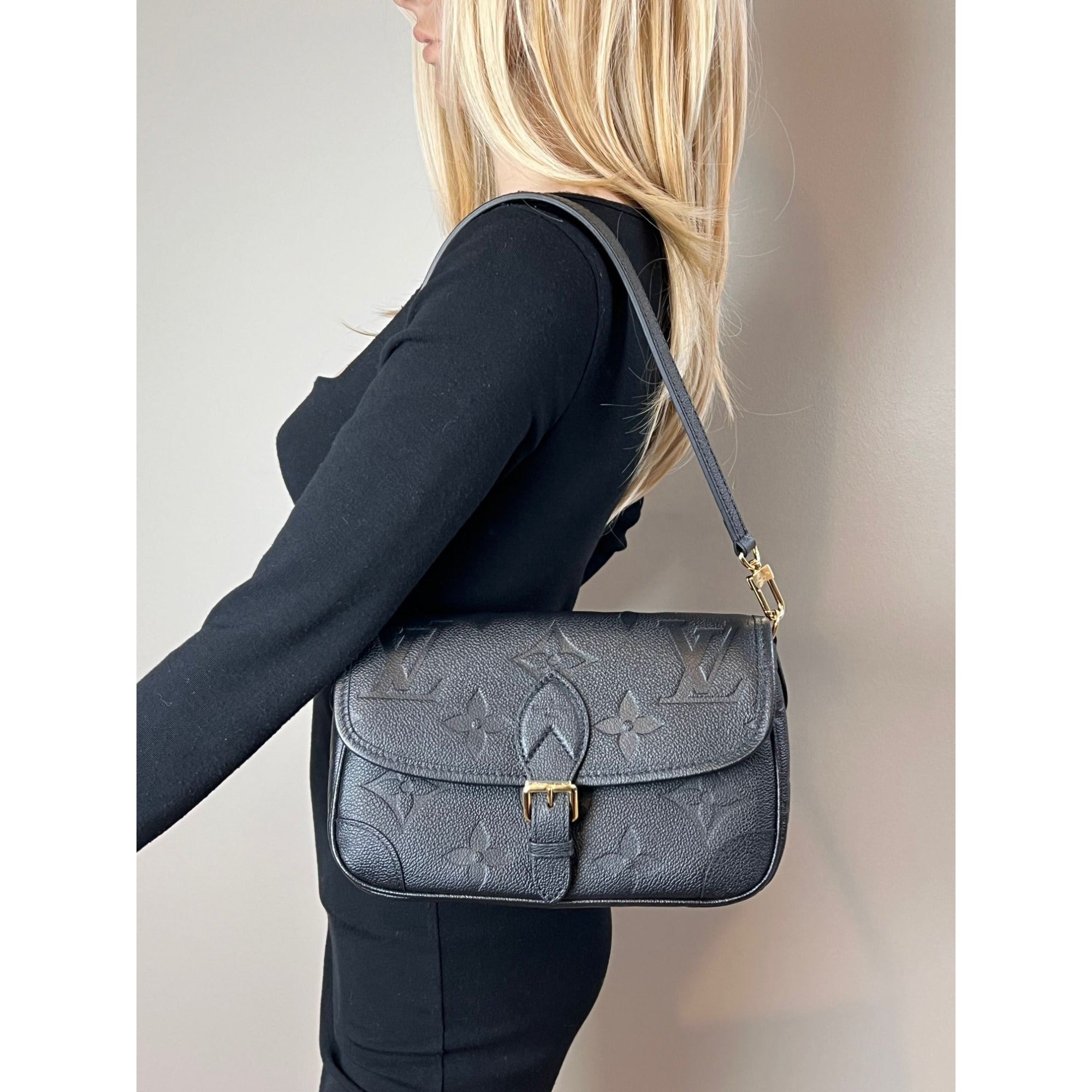 Louis Vuitton Diane Giant Monogram Empreinte Black Shoulder Bag - 10