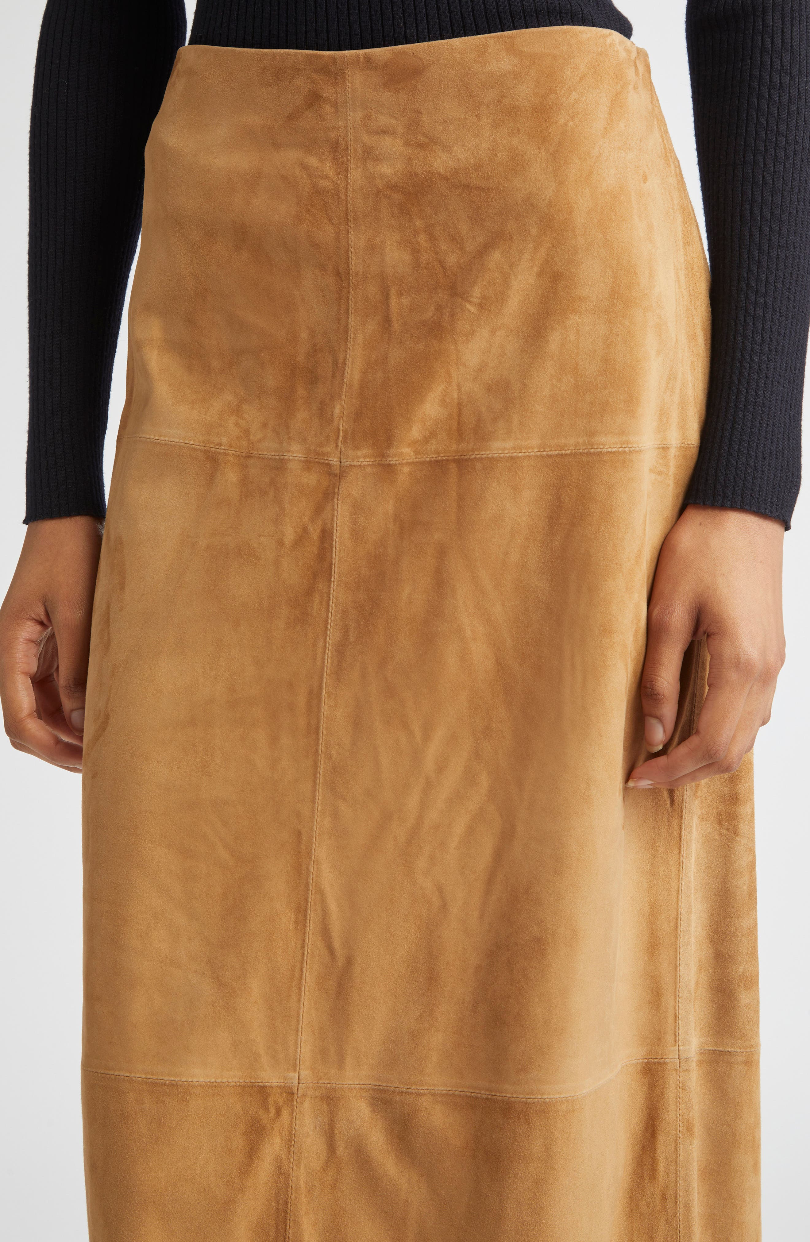 Proenza Schouler Nadia Suede Midi Skirt in Pony at Nordstrom - 4
