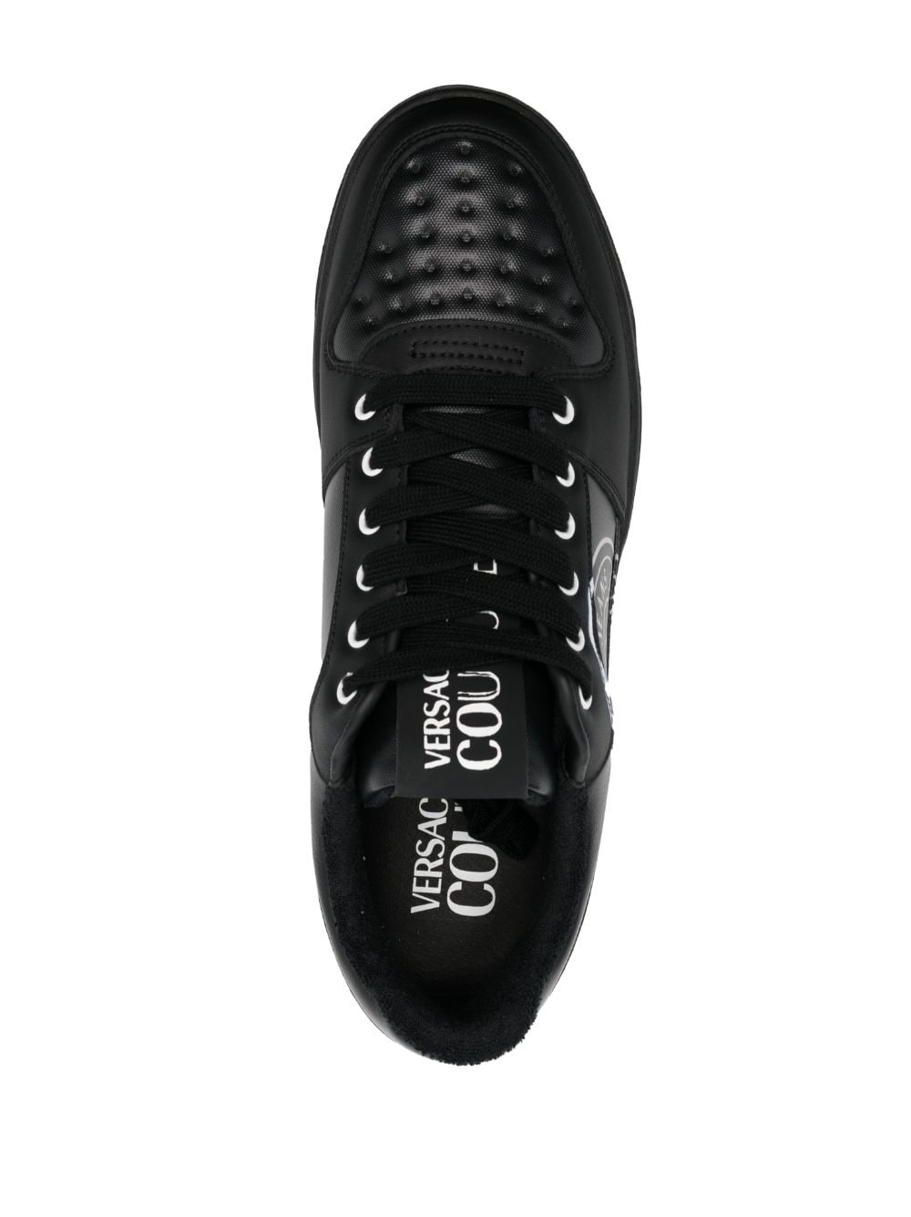 logo-embellished leather sneakers - 4