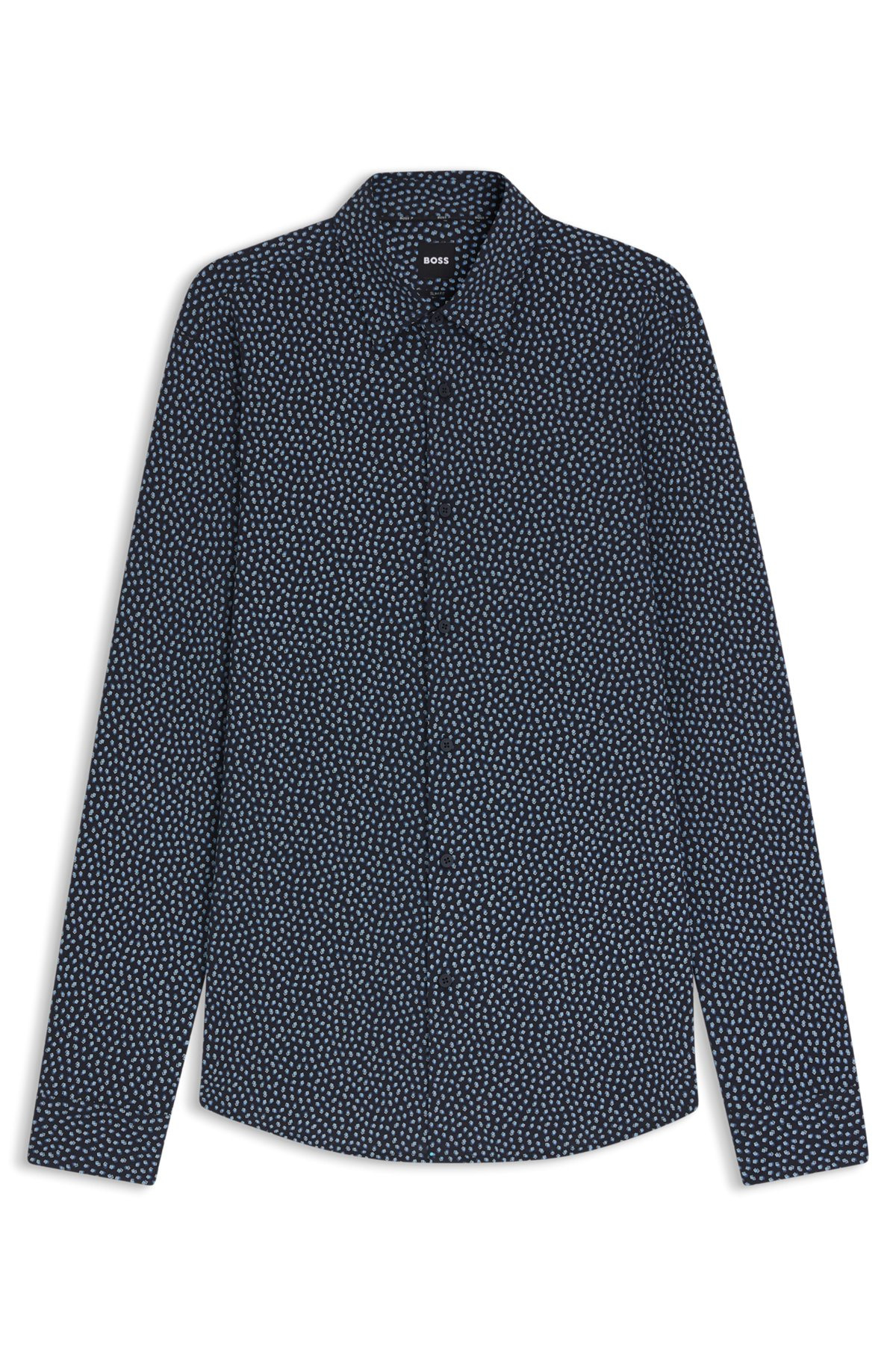 SLIM-FIT SHIRT IN PRINTED COTTON - 1