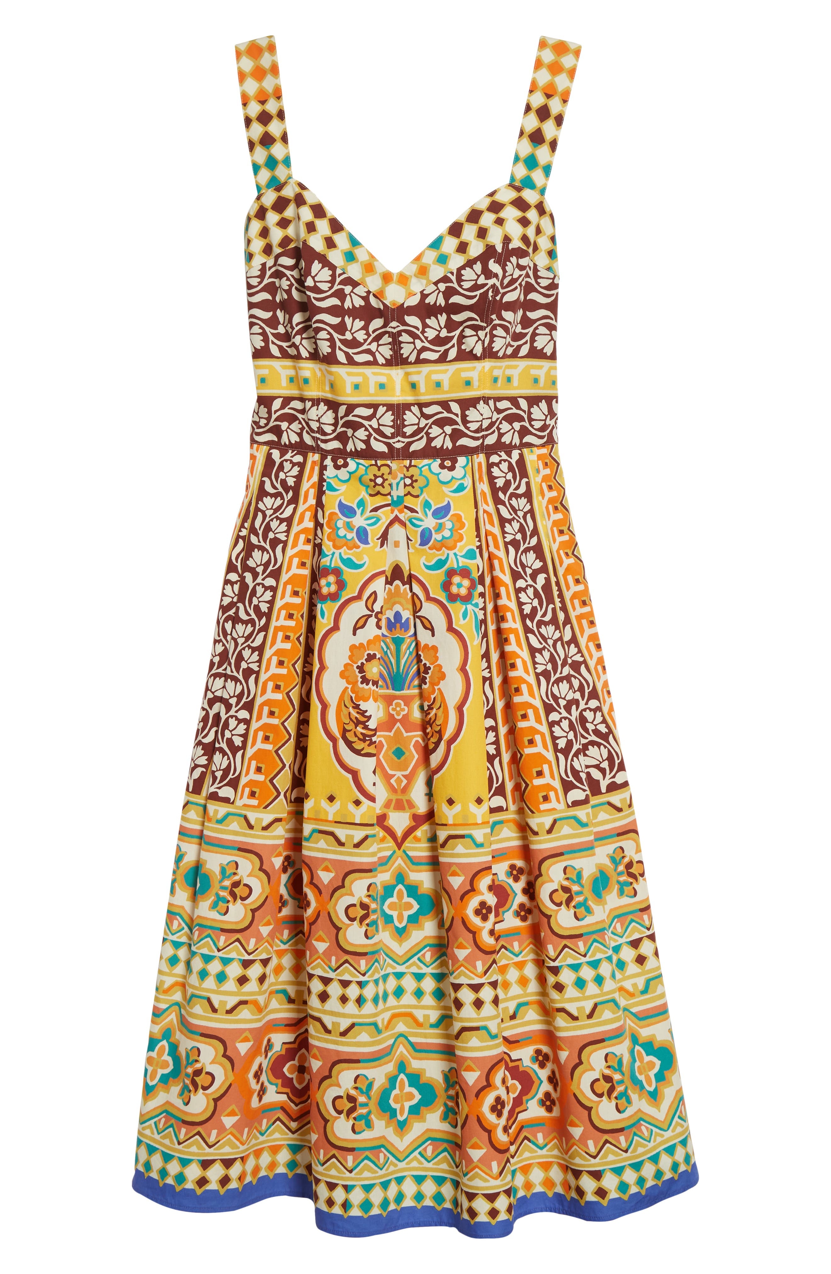 Etro Geo Floral Cotton Poplin Sundress in Printed Yellow Base at Nordstrom - 5