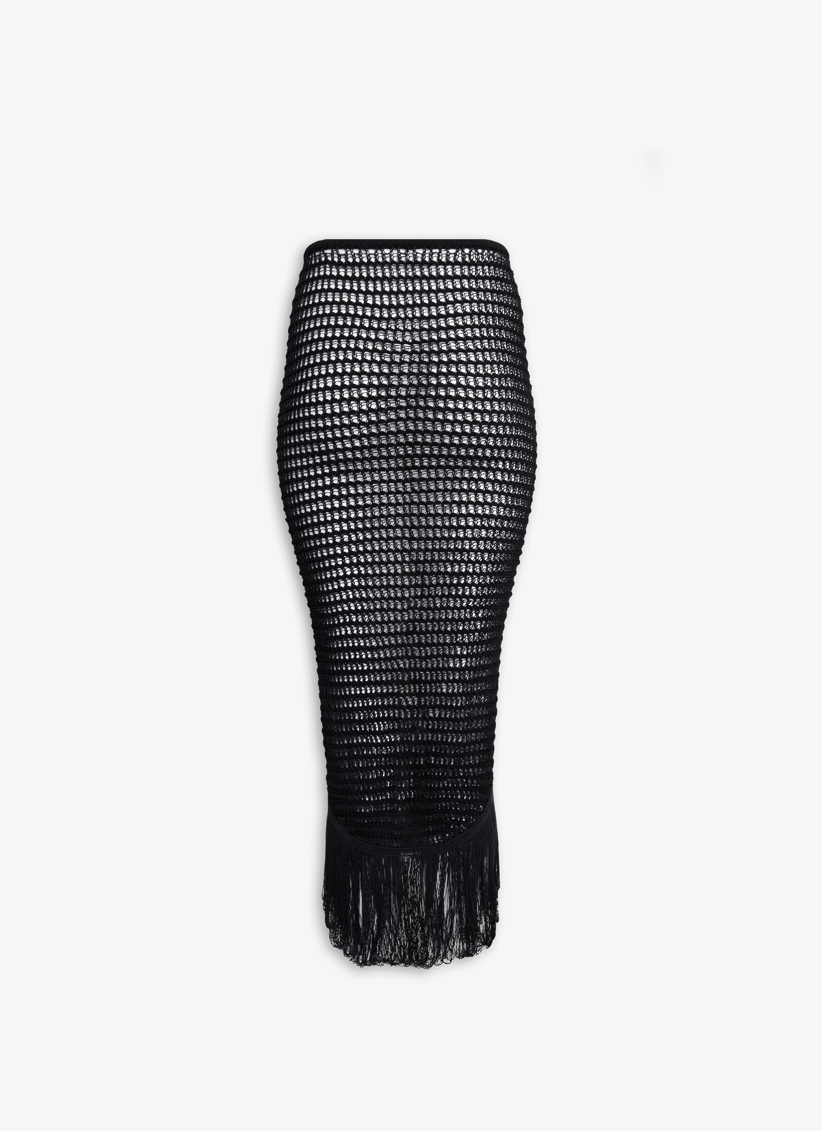 FRINGED BODYCON CROCHET SKIRT - 4
