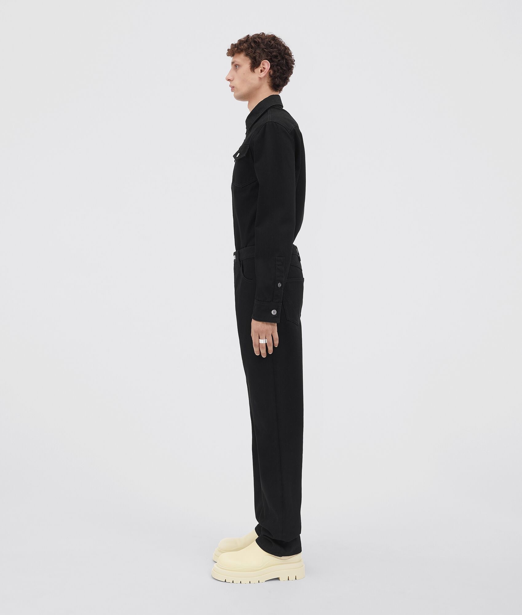 black denim straight jeans - 2