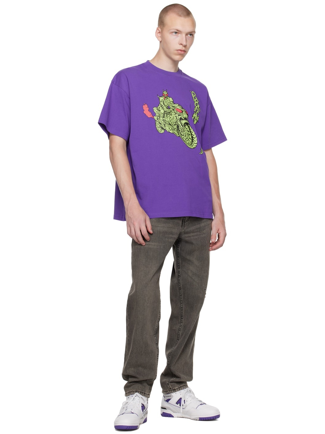 【BRAIN DEAD】GOON RIDER TEE [PURPLE] Brain Dead Purple Goon Rider T-Shirt Brain Dead
