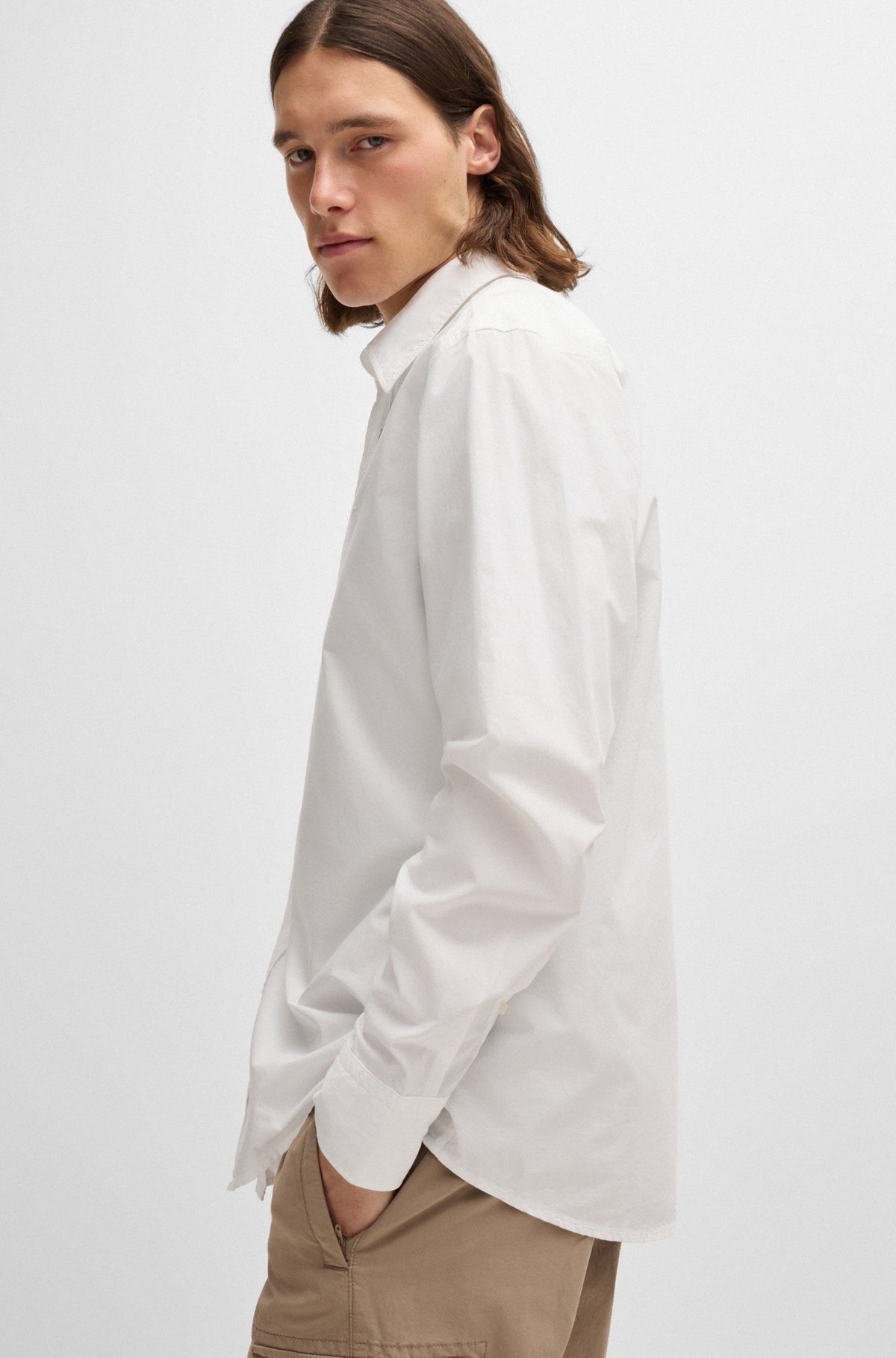 REGULAR-FIT SHIRT IN COTTON POPLIN - 6