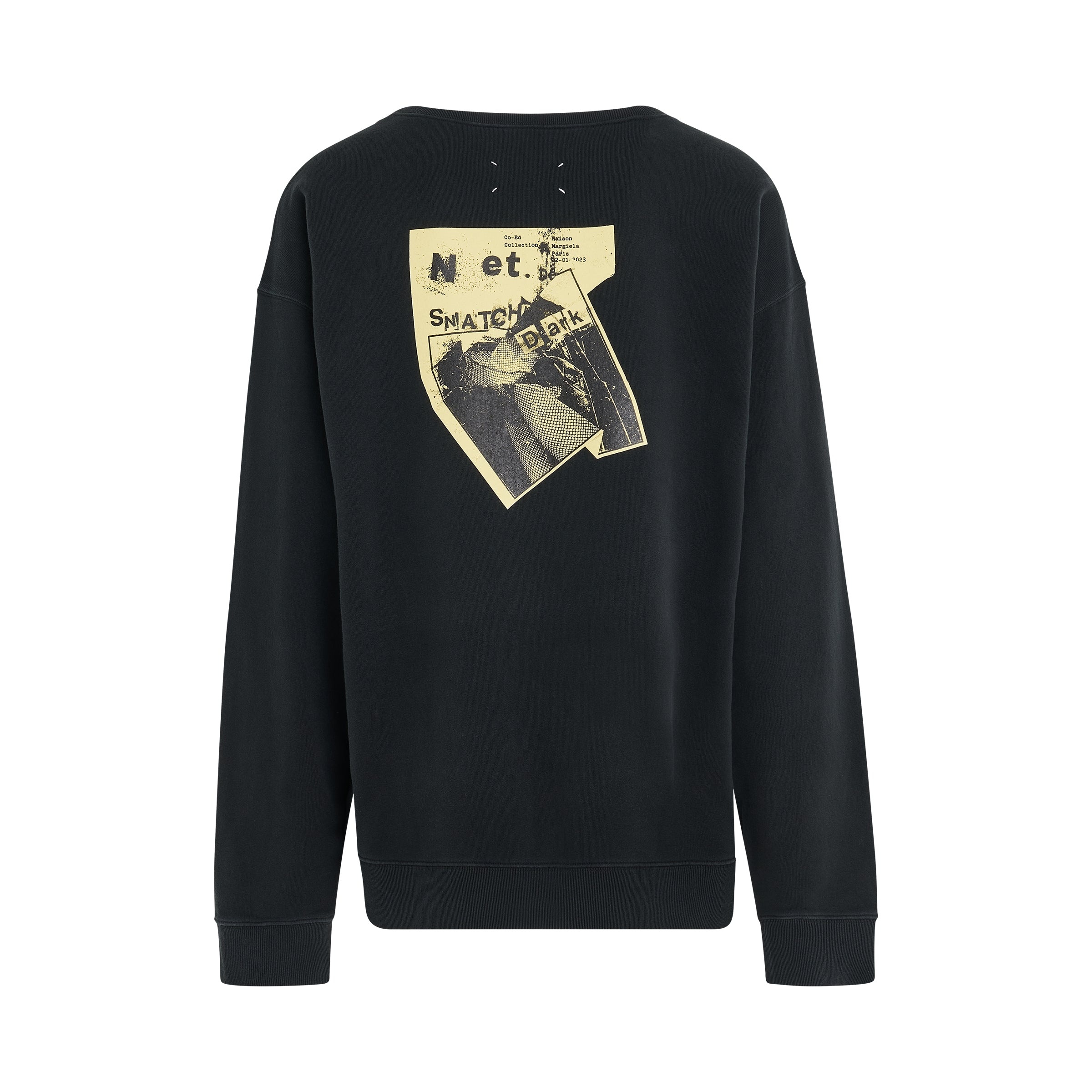 Open Neck Oversized Sweatshirt in Anthracite - 4