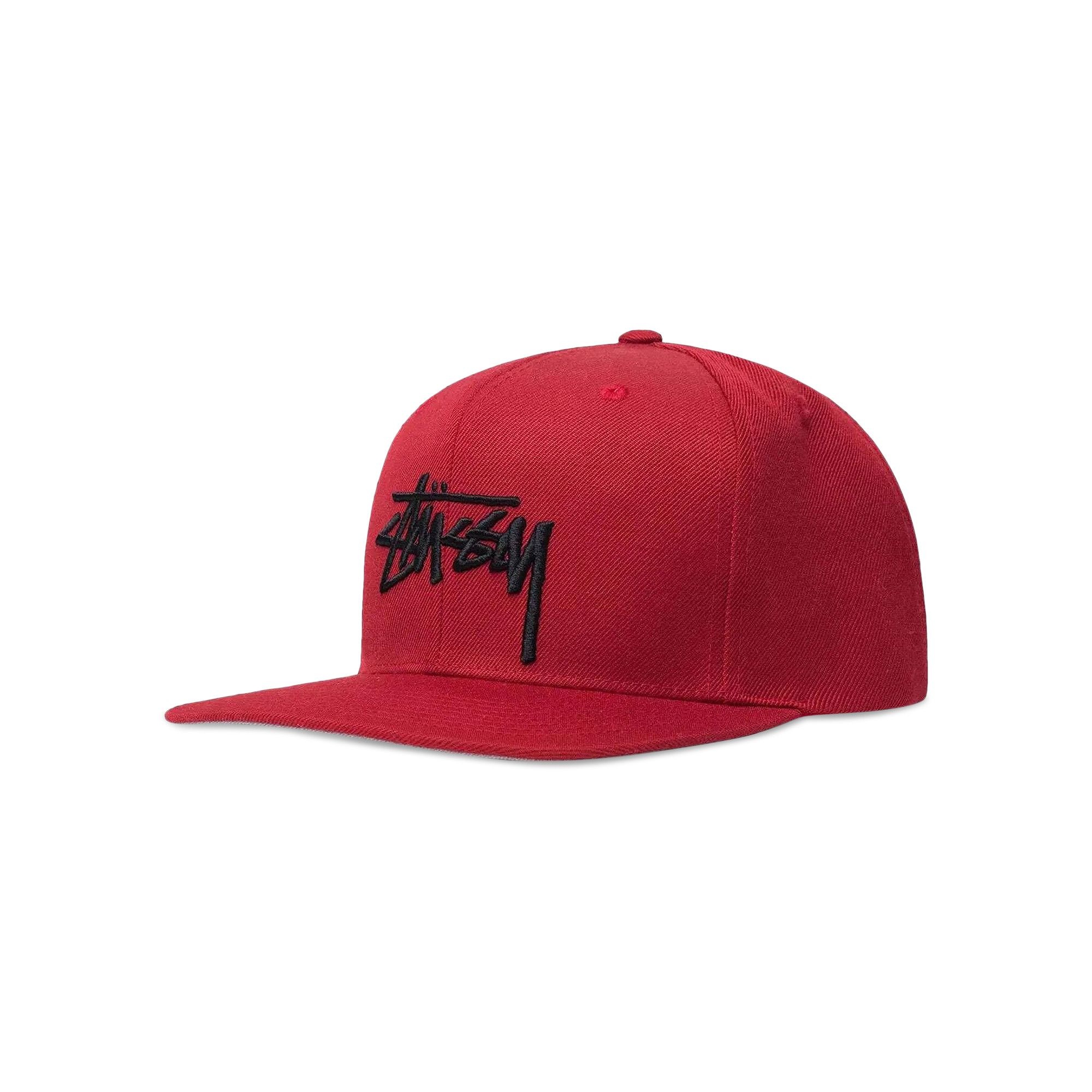 Stussy Big Stock High Crown Cap 'Deep Red' - 1