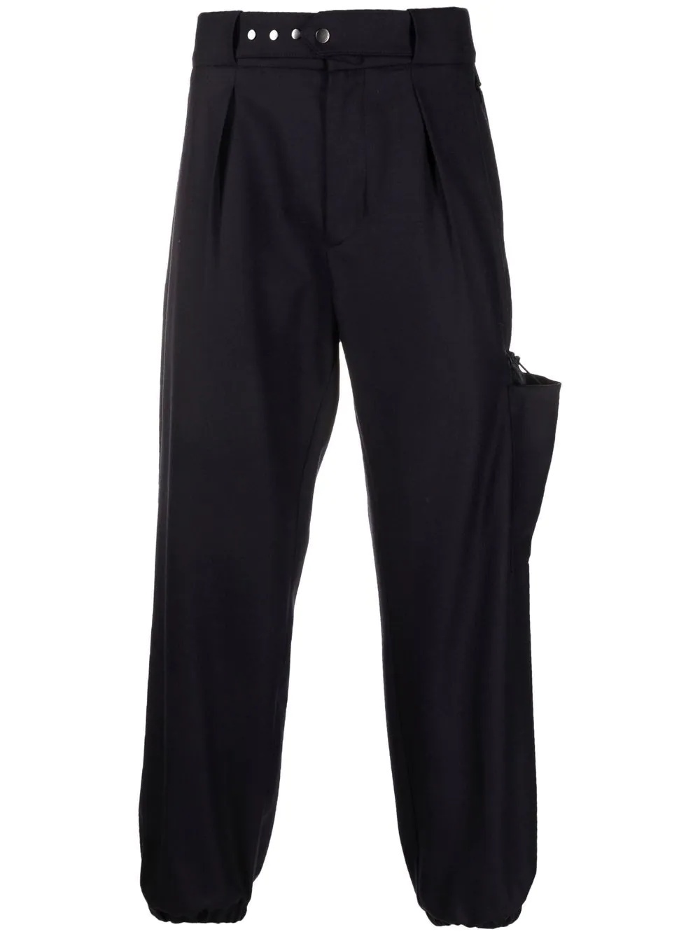 pleated tapered-leg trousers - 1