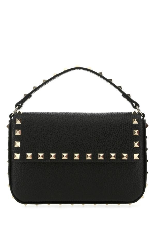 Valentino Garavani Woman Black Leather Rockstud Handbag - 1