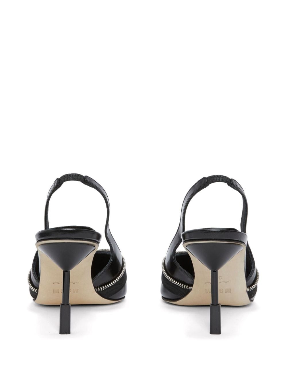 zip-detail slingback pumps - 3