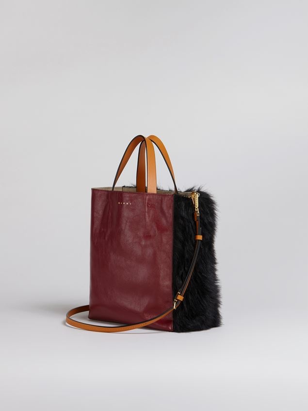 BLACK MUSEO SOFT TOTE BAG IN TEDDY FABRIC - 3