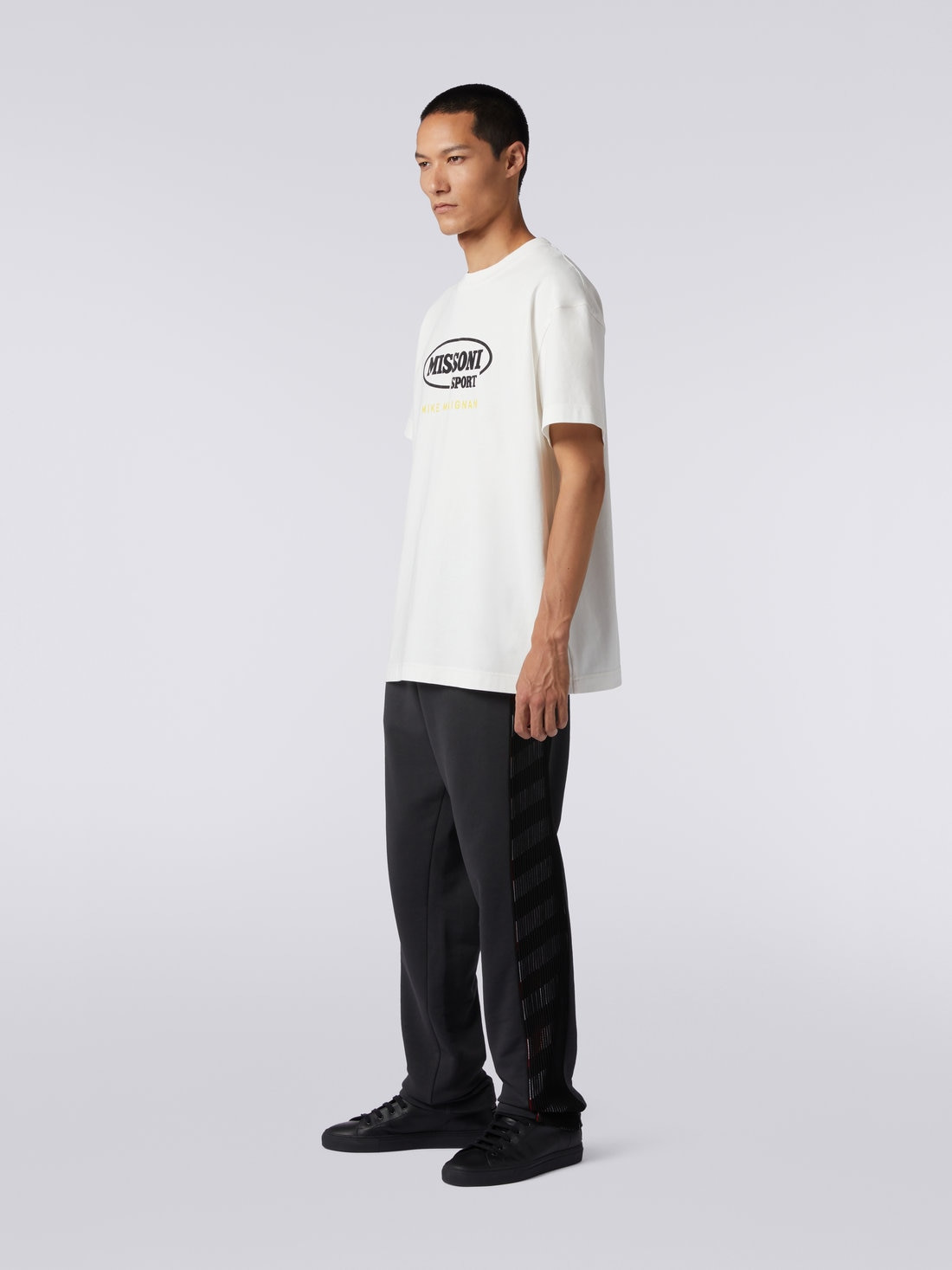 Cotton sports trousers with knitted insert in collaboration with Mike Maignan - 3