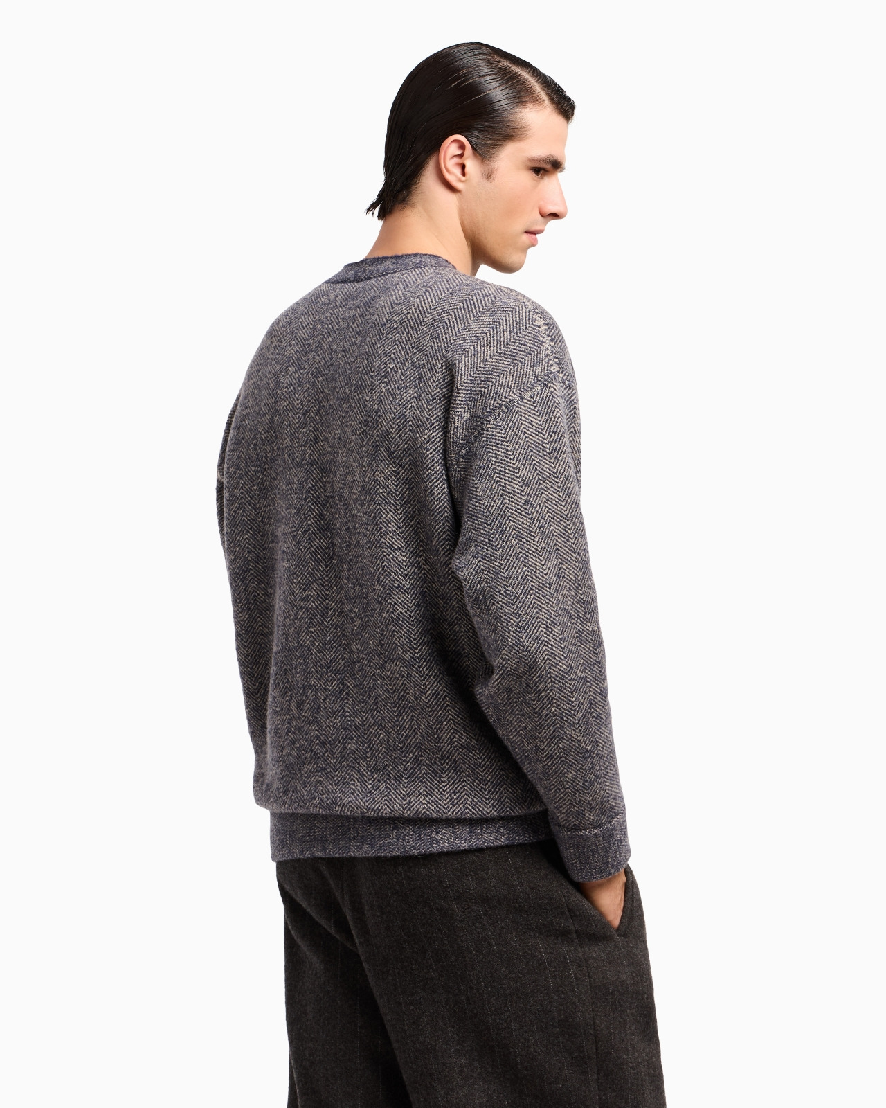 CREW-NECK JUMPER IN A CAMEL WOOL-BLEND JACQUARD - 3