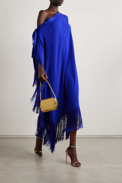 Taller Marmo Aarons one-shoulder fringed crepe maxi dress outlook