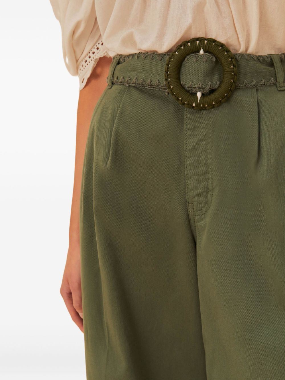 twill pleated trousers - 5