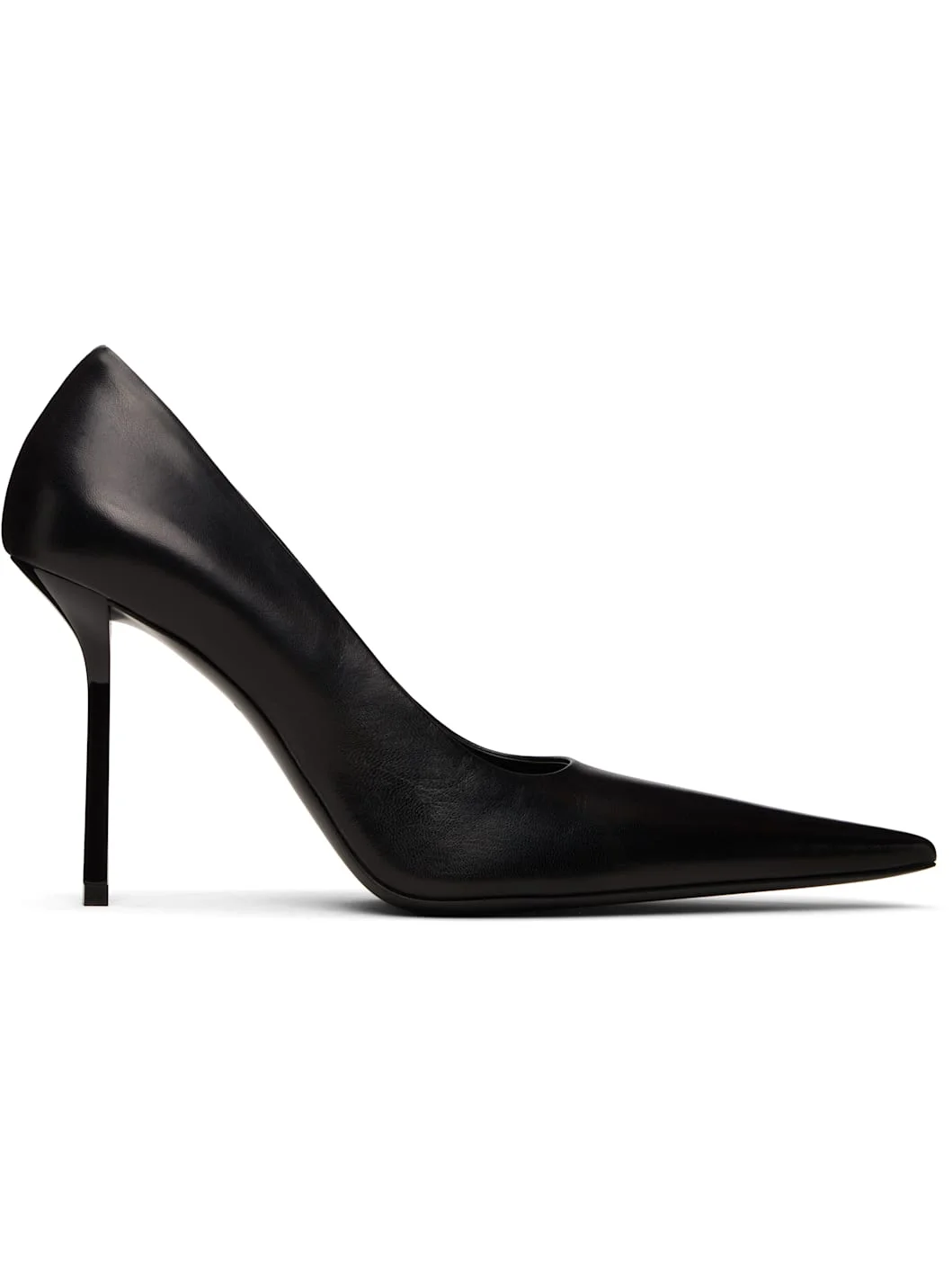 Black Victoria Stiletto 100 Leather Heels - 1