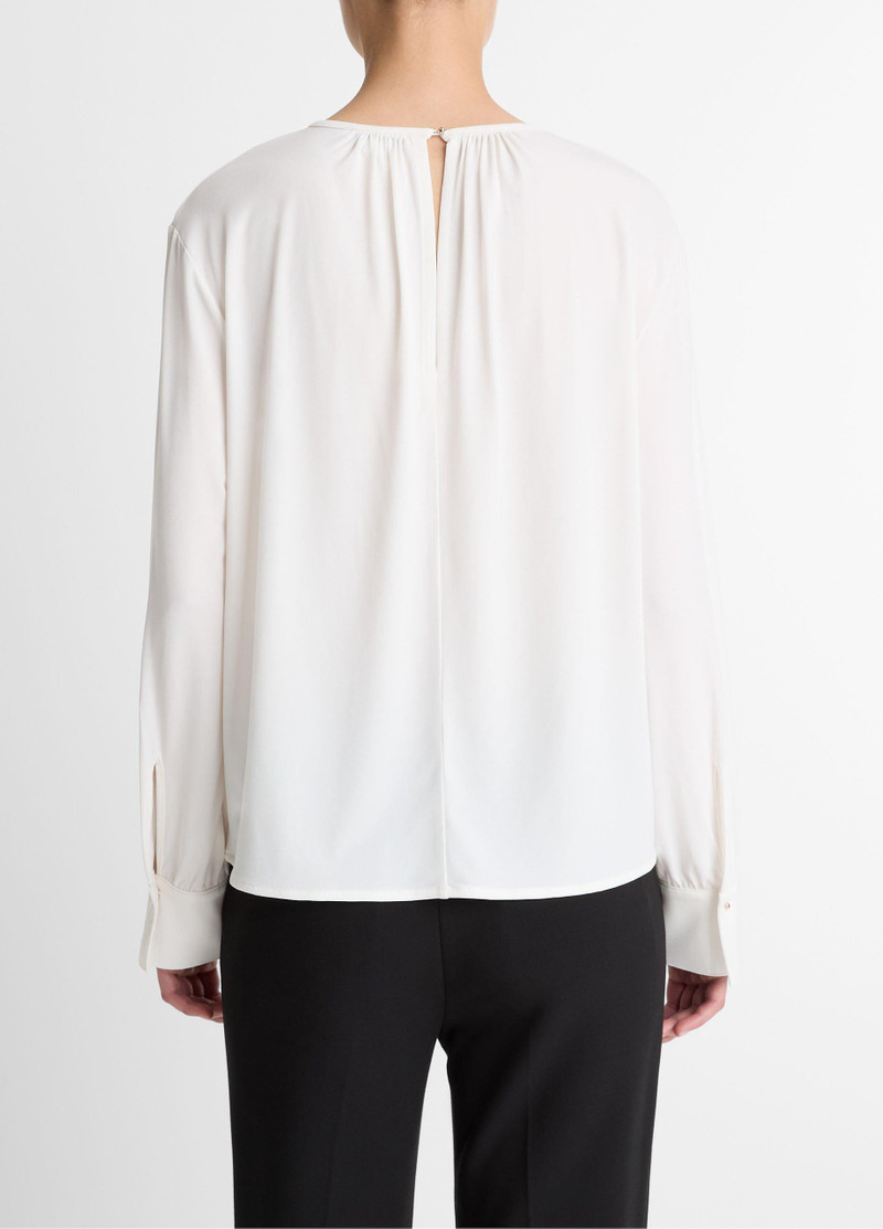Vince Matte Jersey Gathered Blouse outlook