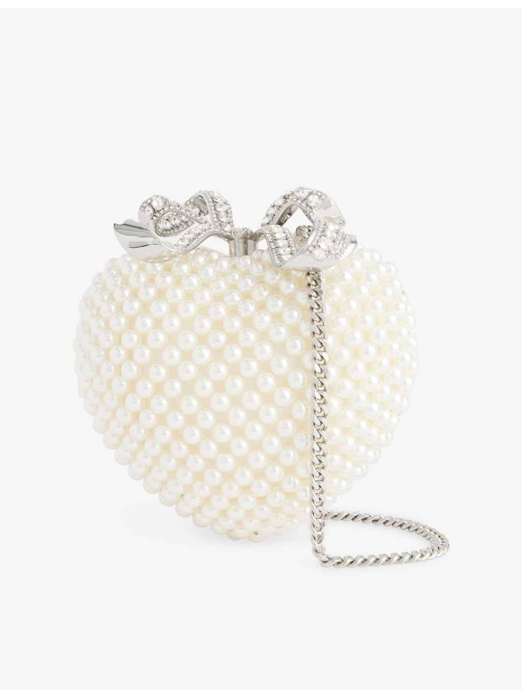 Heart Leather And Faux-Pearl Clutch Bag - 1