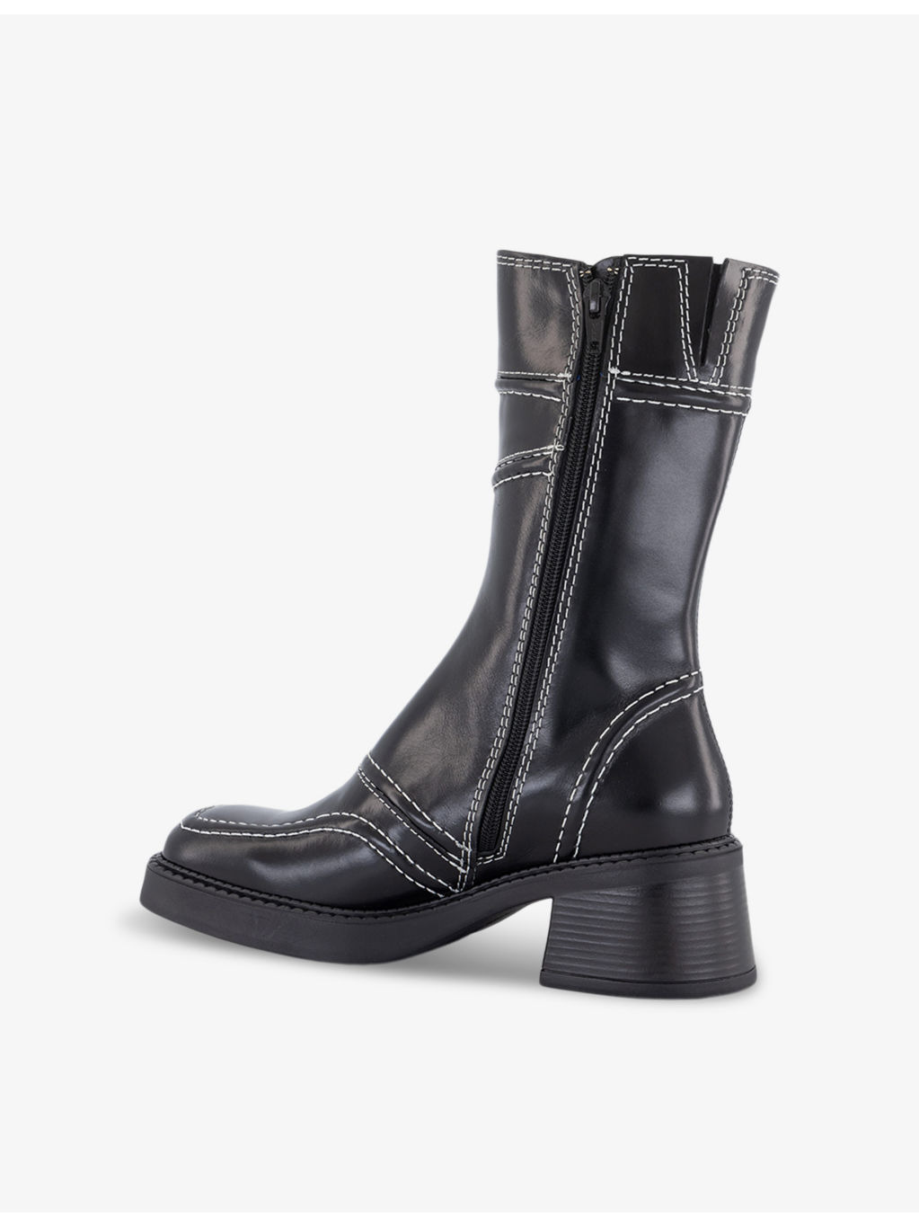 Maelene square-toe leather ankle boots - 5