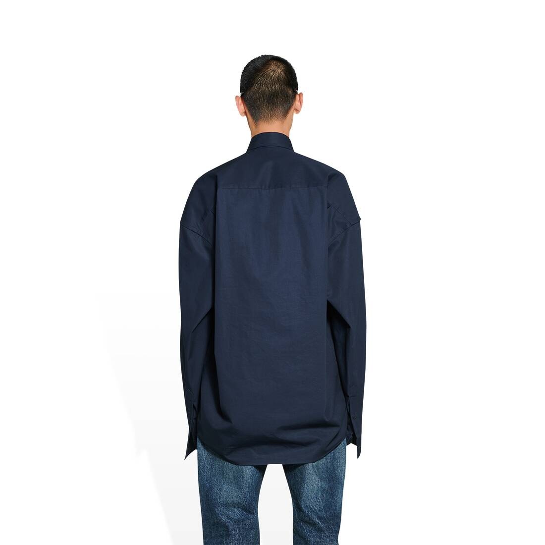 Men's Cocoon Shirt in Navy Blue - 4