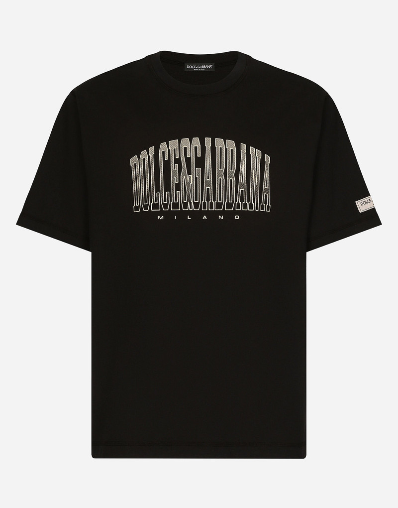Cotton T-shirt with Dolce&Gabbana logo print 1