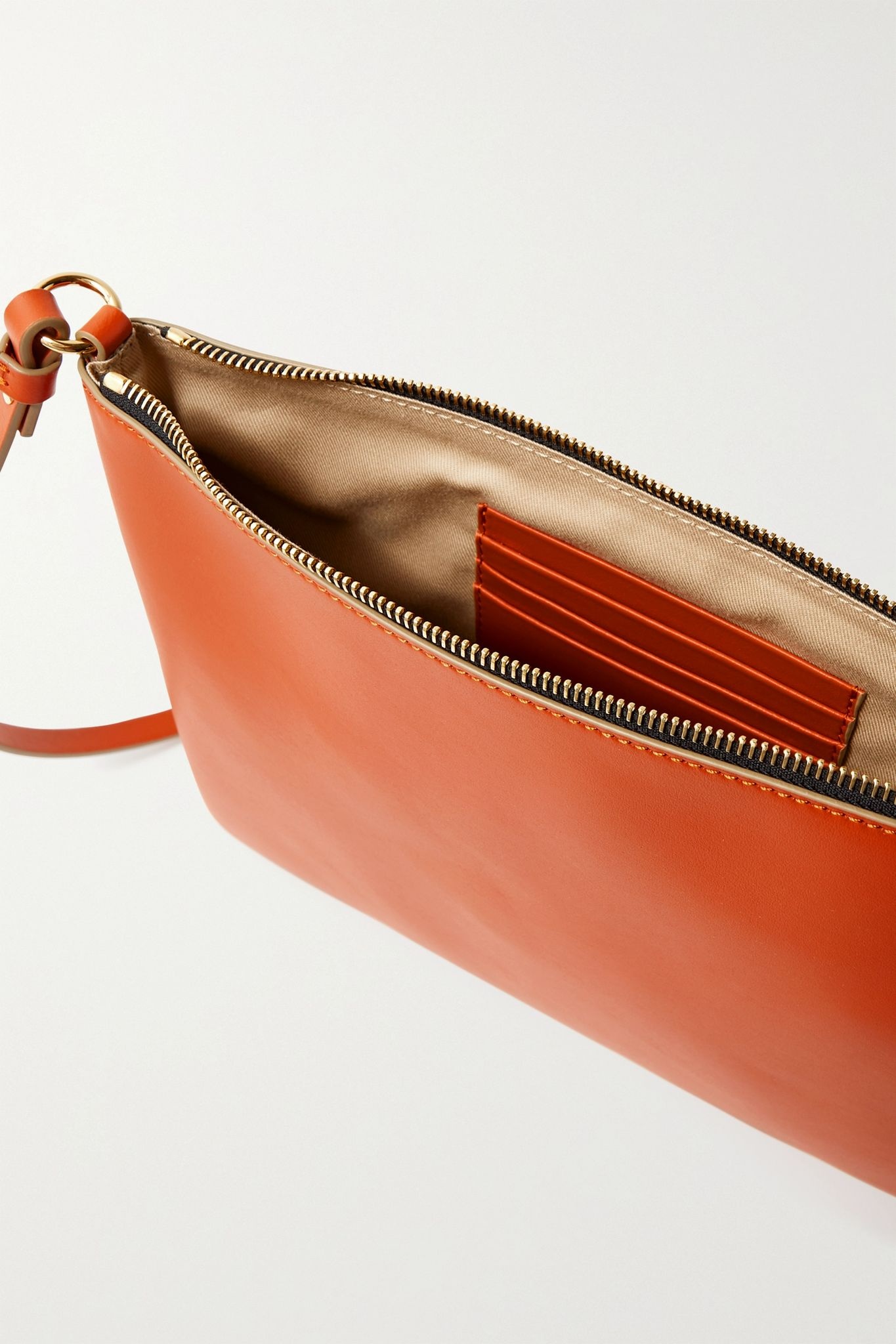 Pochette large two-tone leather shoulder bag - 5