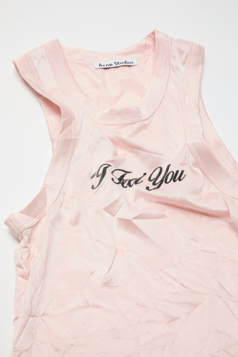 Crinkled printed tanktop - Powder pink 5