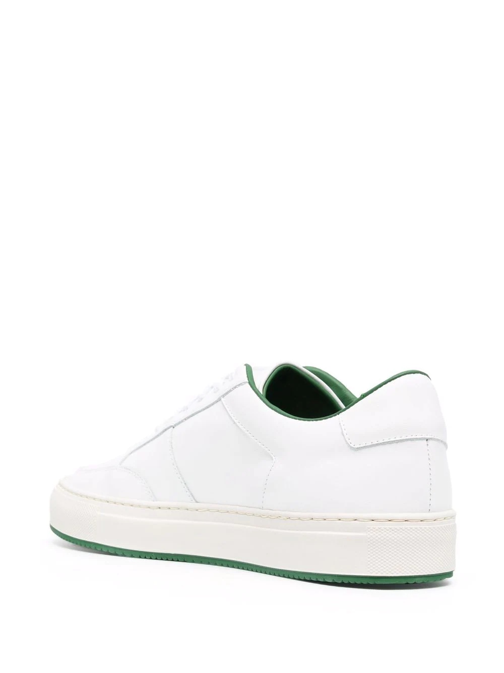 contrast-trimmed leather sneakers - 3