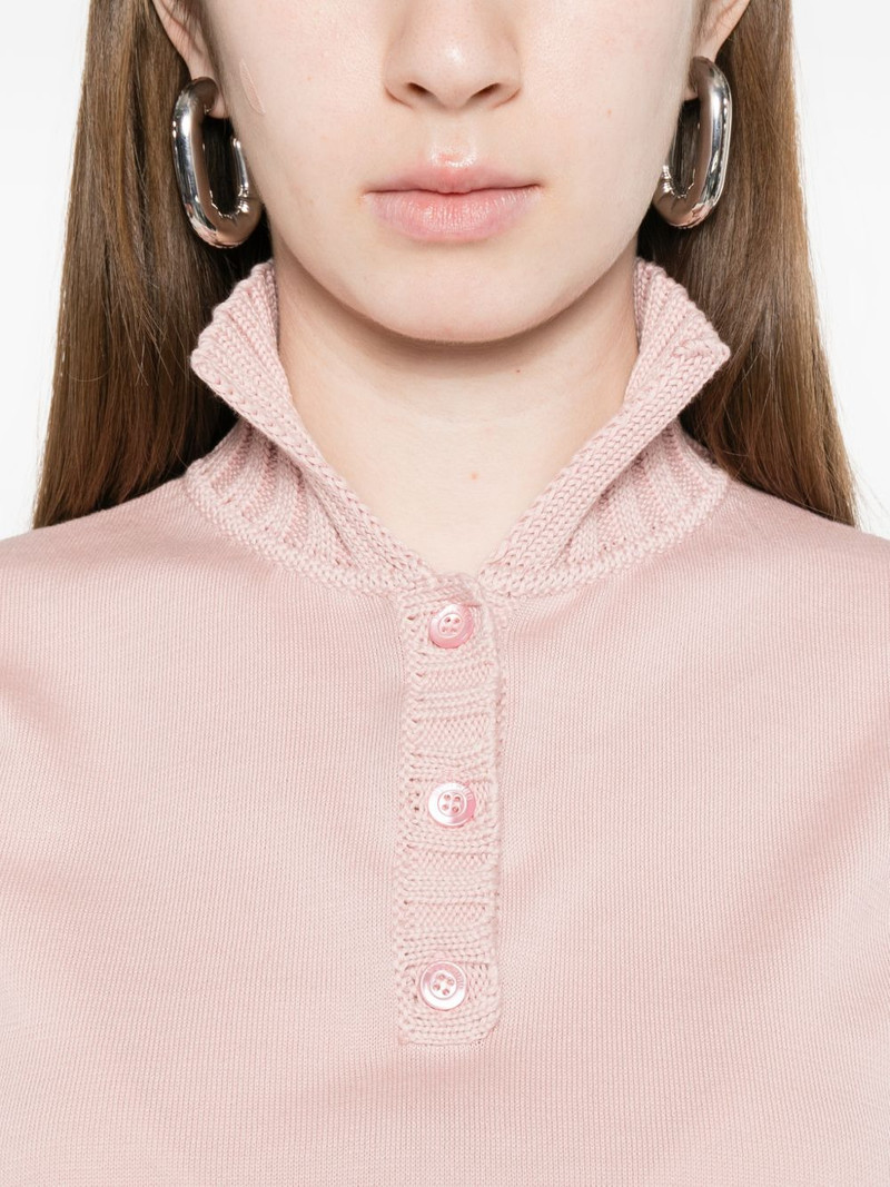 buttoned short-sleeve polo top 5