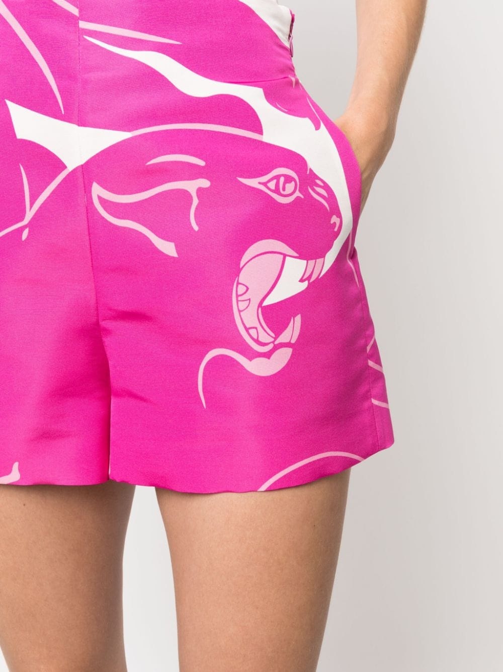 Faille Panther silk shorts - 5