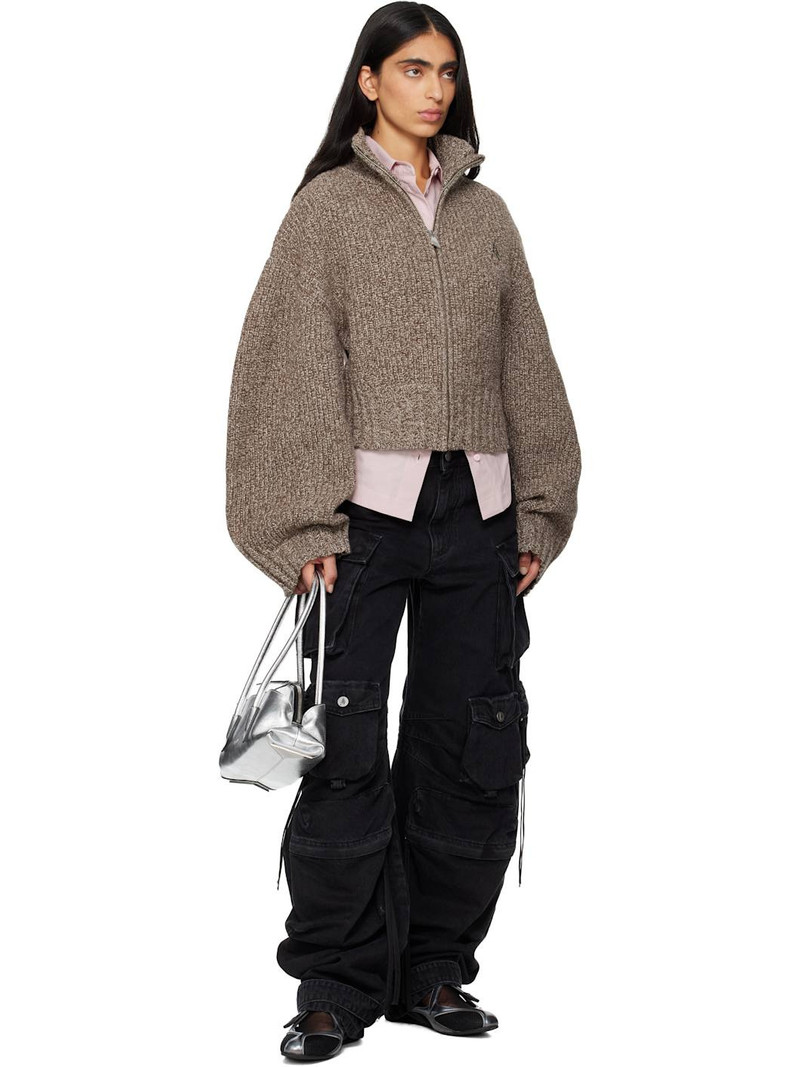 THE ATTICO Brown Wool Cashmere Cardigan outlook