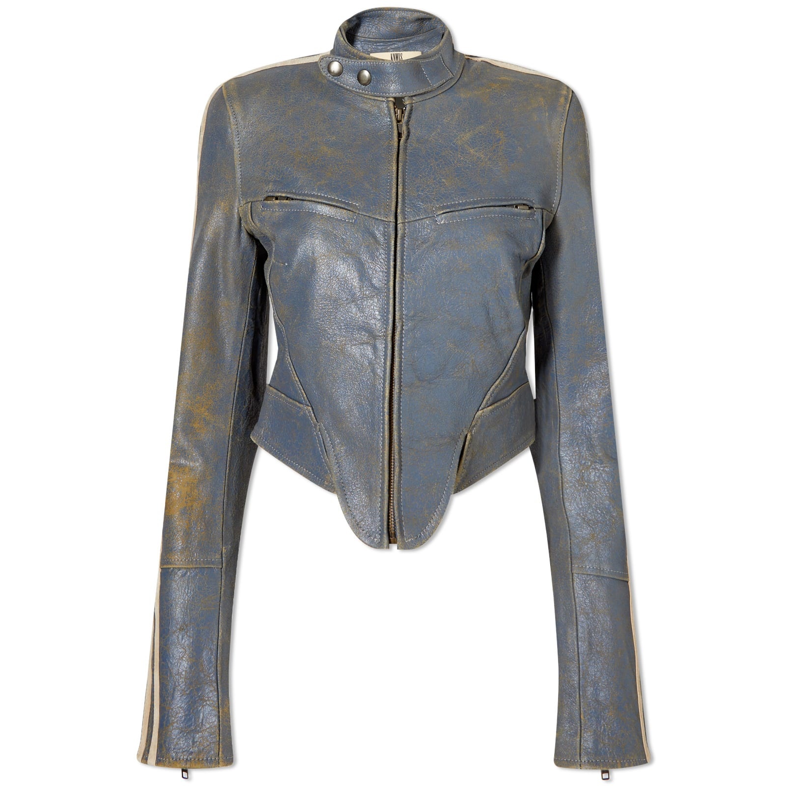 【関税込み】KNWLS ブルー Claw レザージャケット KNWLS KNWLS Claw Leather Biker Jacket | REVERSIBLE