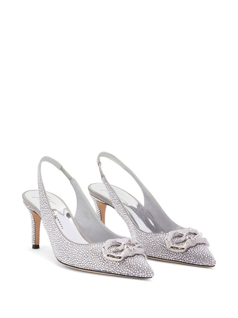 Giuseppe Zanotti Cyprienne 70mm crystal slingback pumps outlook