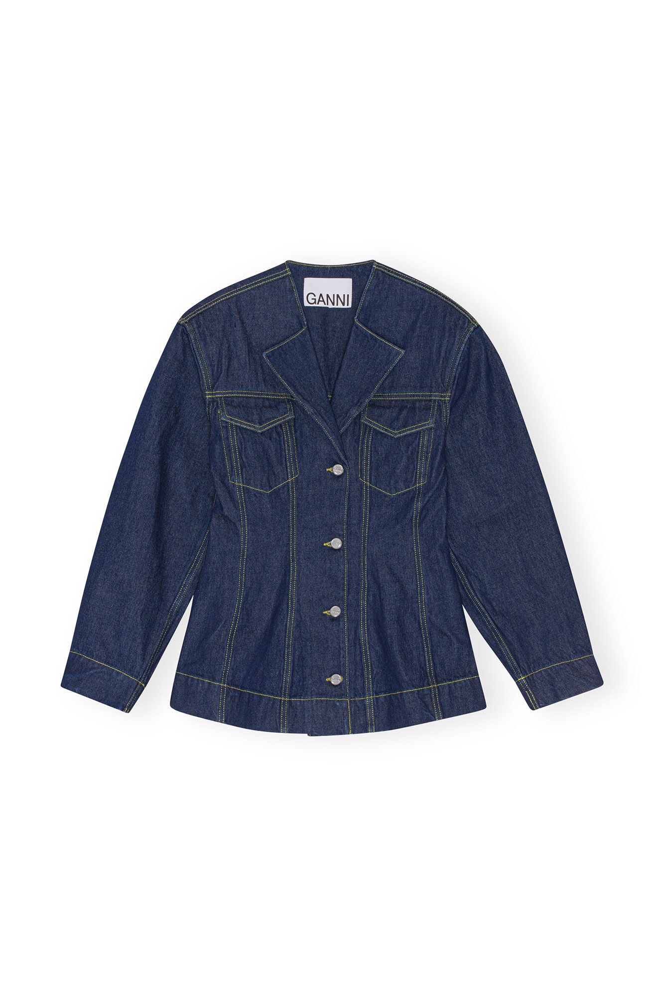 RINSE DENIM FITTED BLAZER - 1