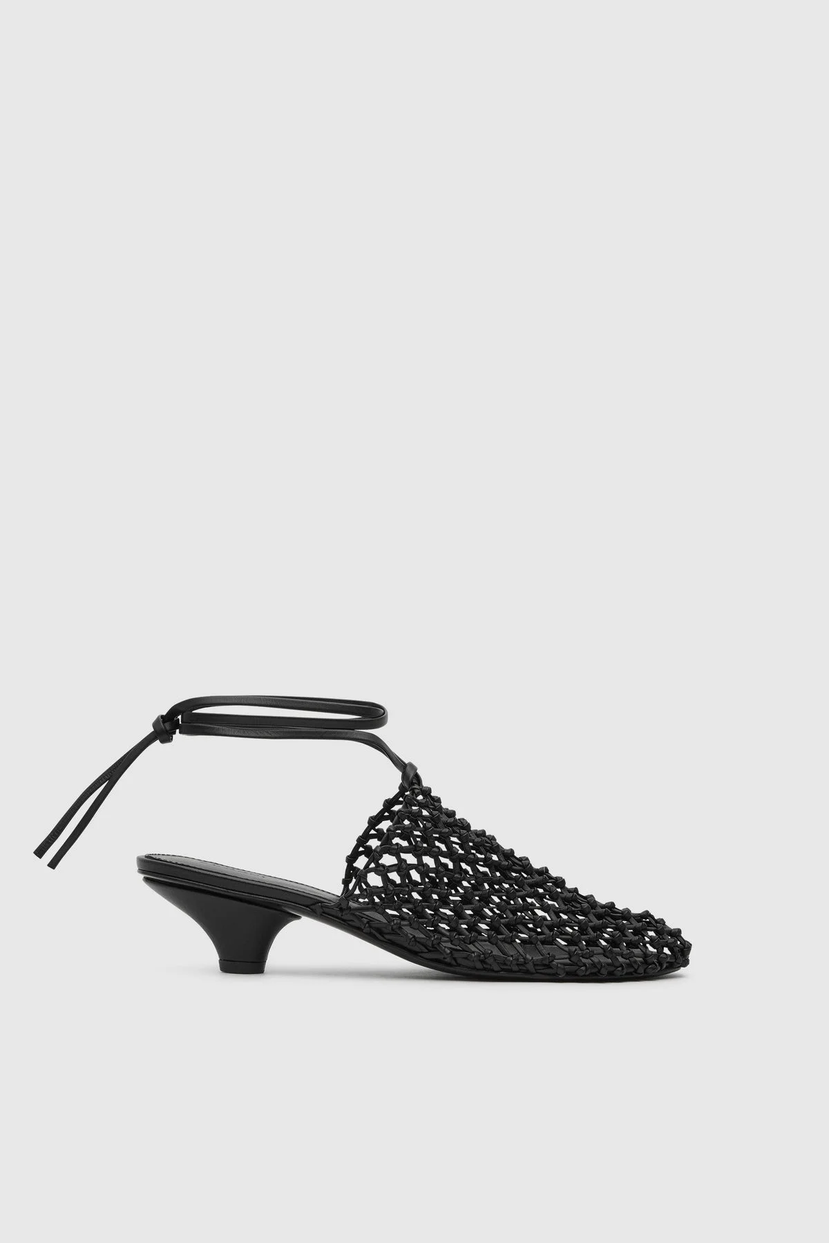 Woven Mule Heel - Black - 1