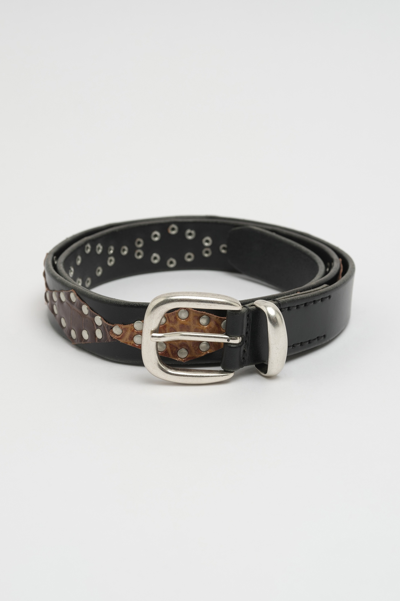 3 CM Patched Belt Black Bridle Leather - 1