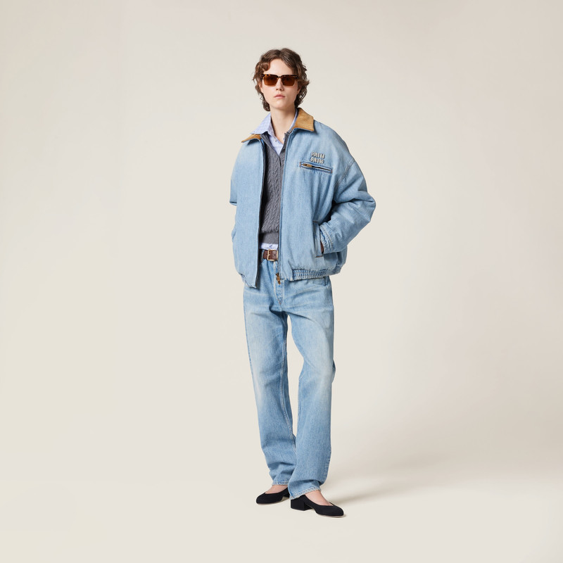 Denim jacket with velvet collar 5