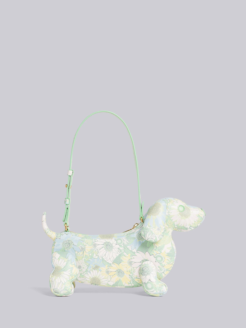 Pebble Grain Leather Flower Hector Baguette Bag 4