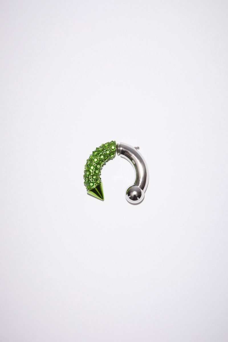 Hoop earring with strass - Bright Green 1
