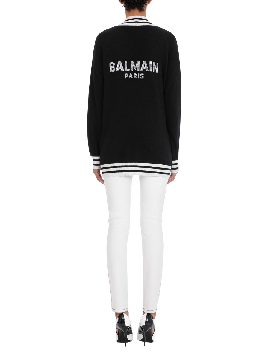 Balmain logo cardigan - 3