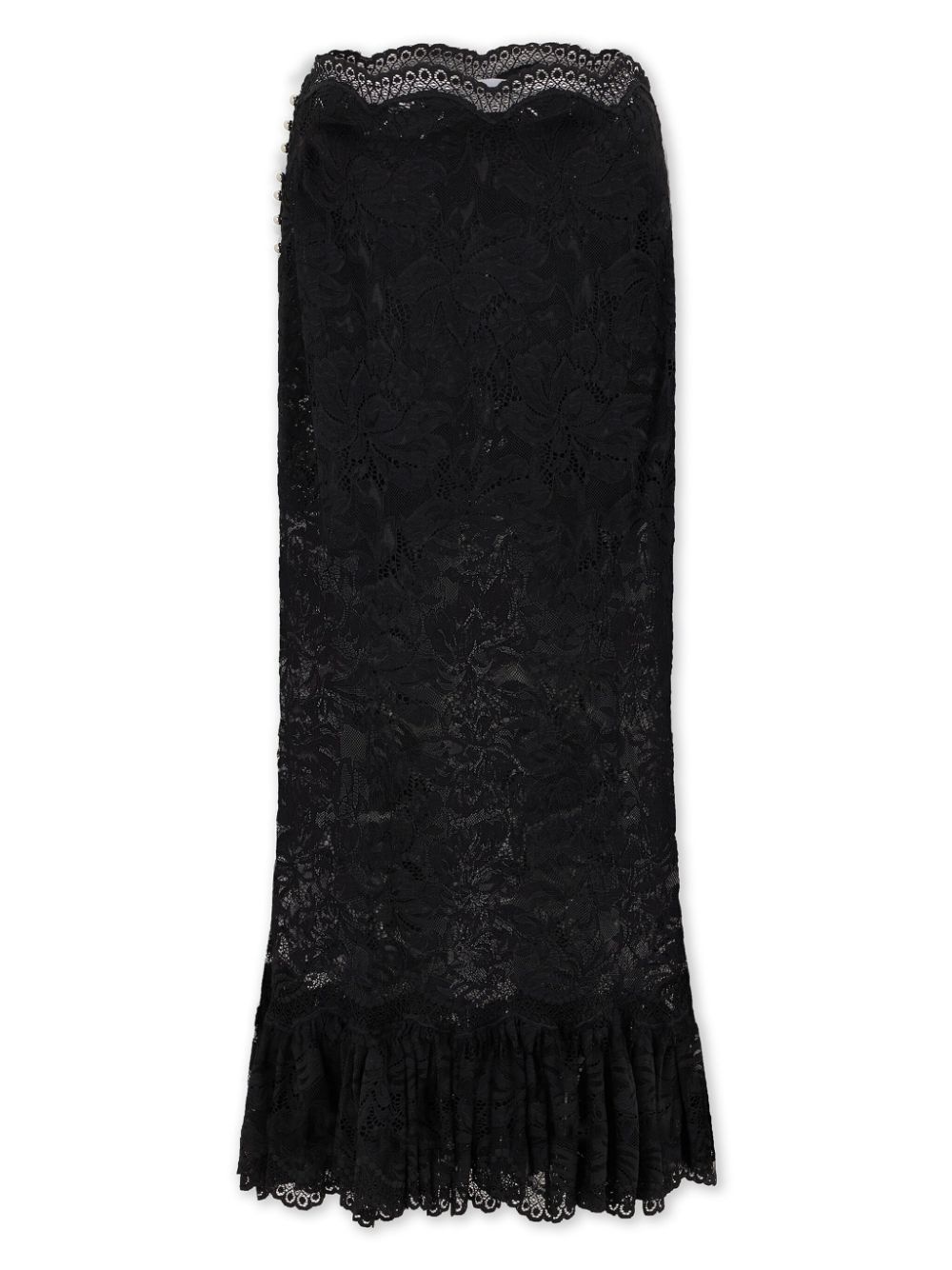 high-waist lace midi skirt - 5