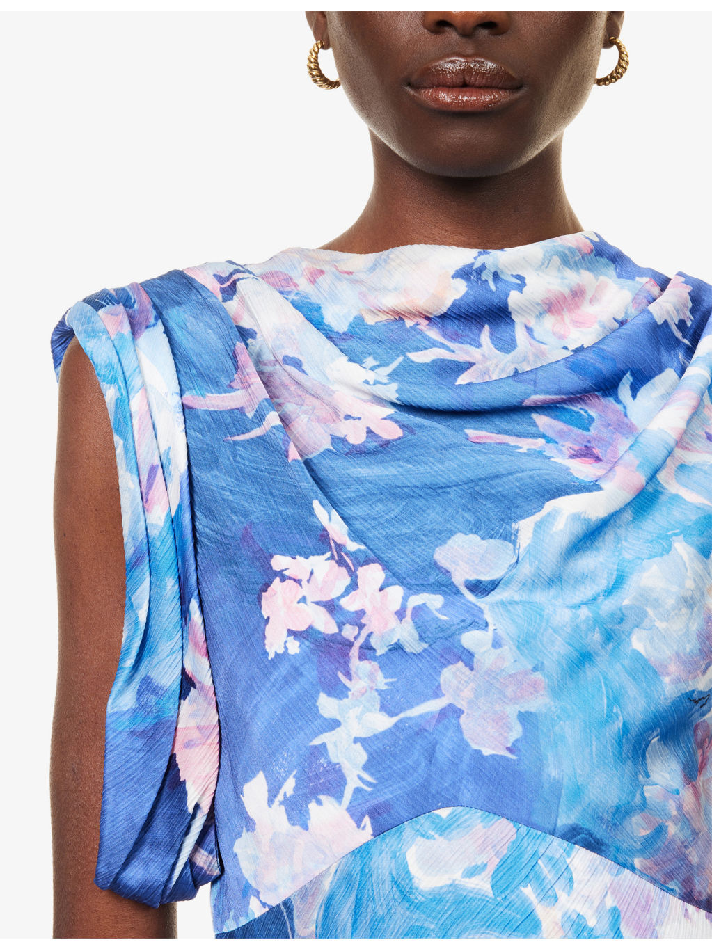 Crinkled Sleeveless Woven Midi Dress - 5
