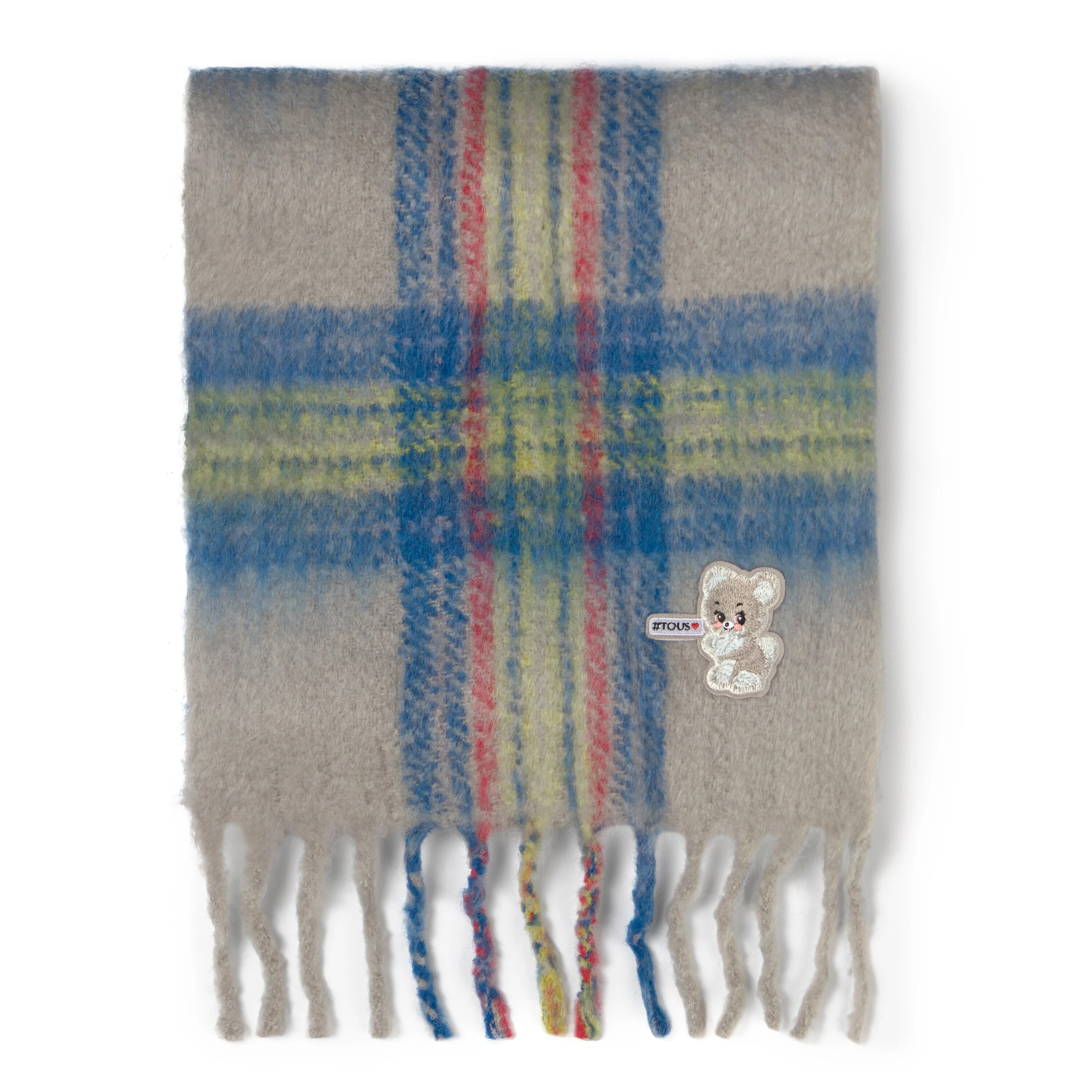 Blue-grey Alicya Petit Tartan scarf - 1