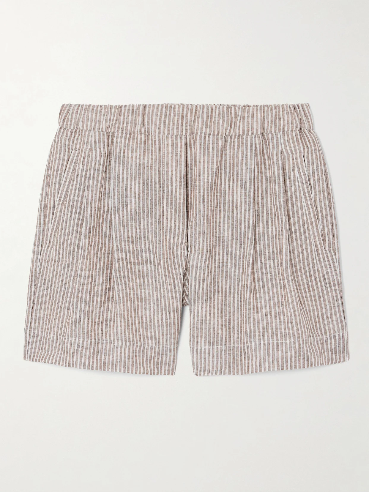 Striped Linen Shorts - 1
