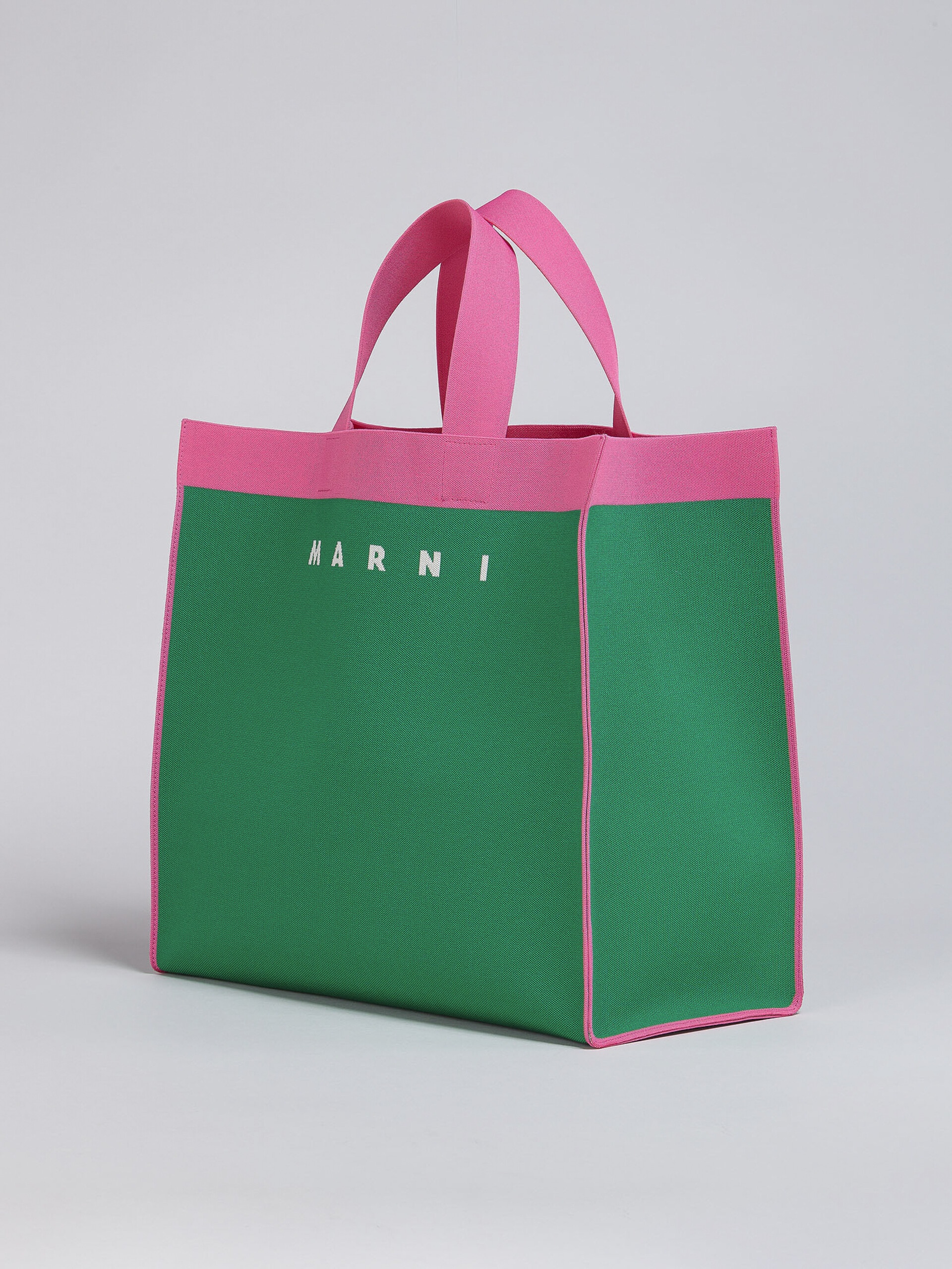 GREEN AND FUCHSIA JACQUARD SHOPPING BAG - 6