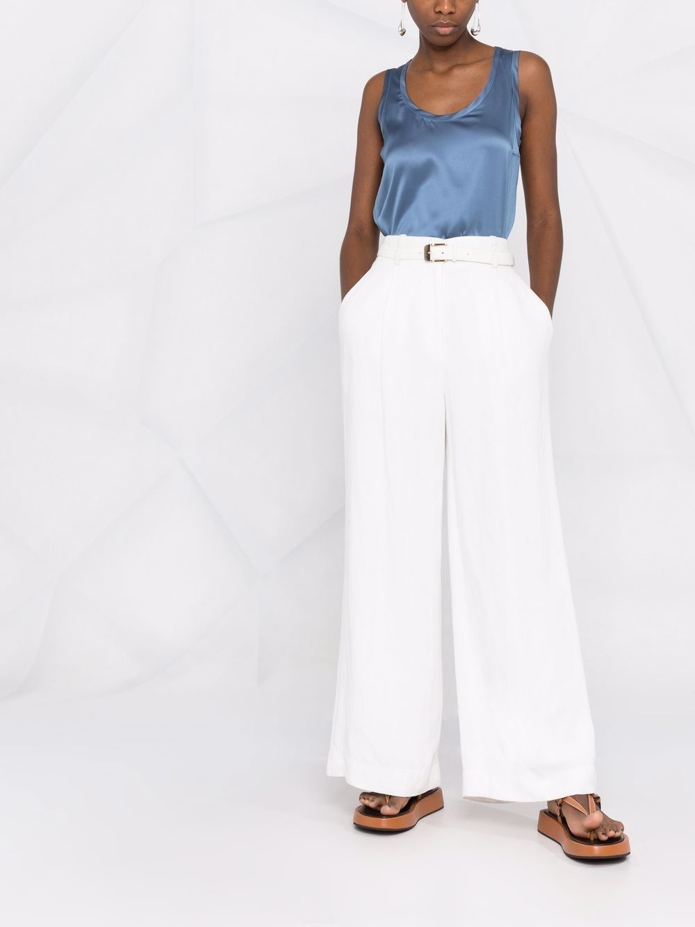 scoop-neck silk blouse - 2