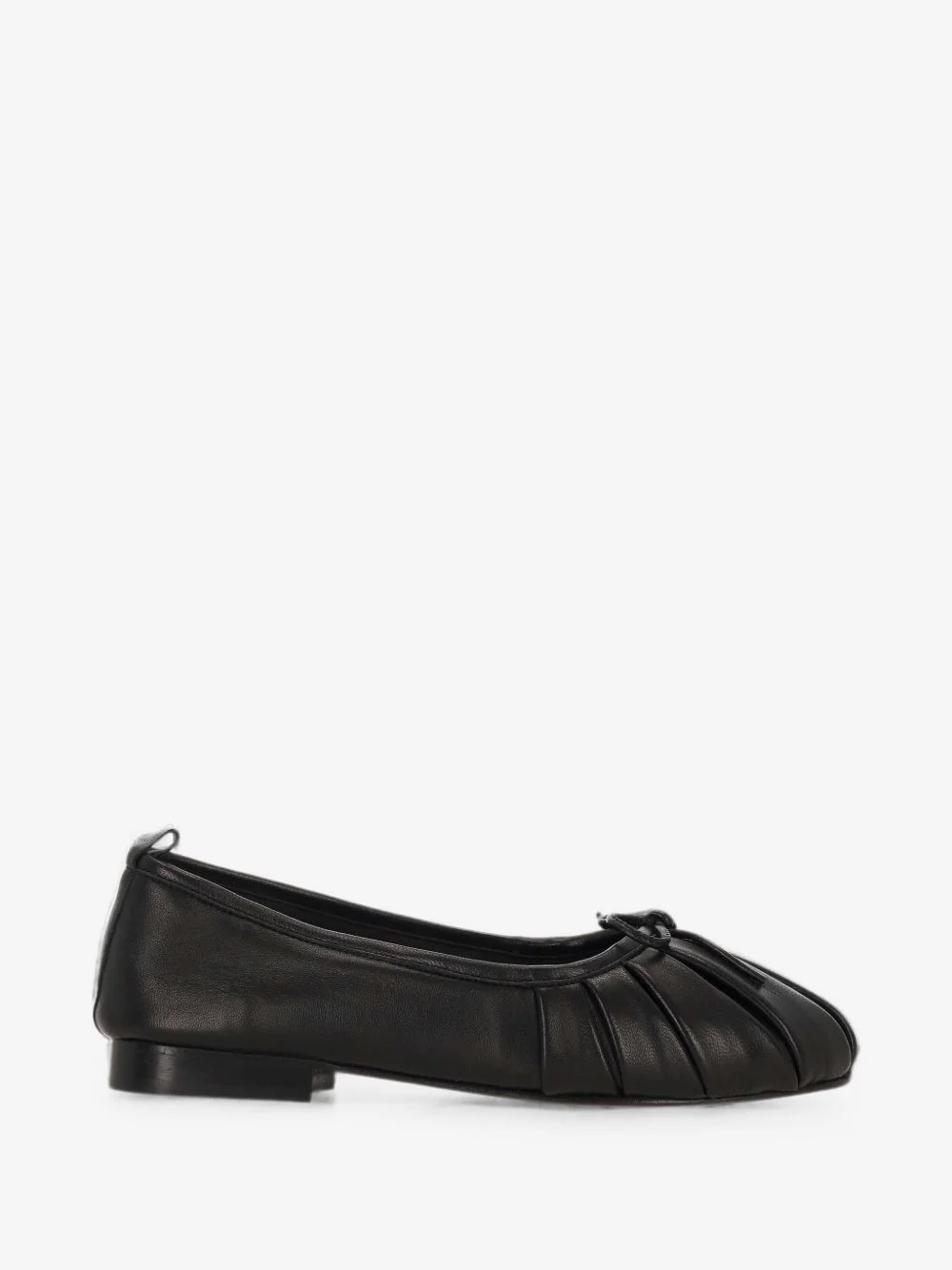 pleated bow-detail ballet flats - 1