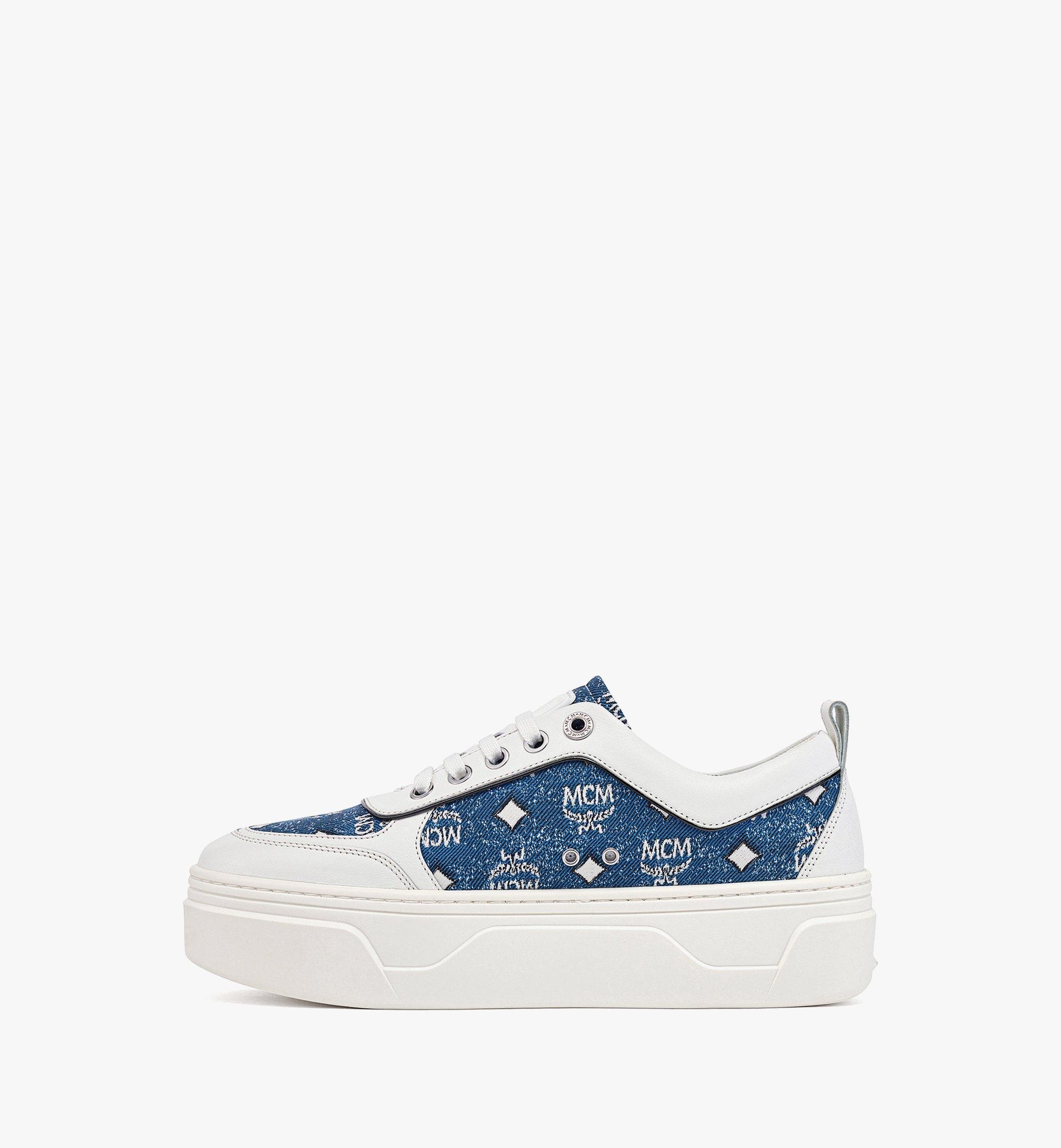Skyward Platform Sneakers in Vintage Denim Jacquard - 3